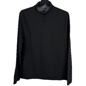J. Crew Performance Coolmax Half-Zip Pullover Mens XL Black Grey Sweater NWT